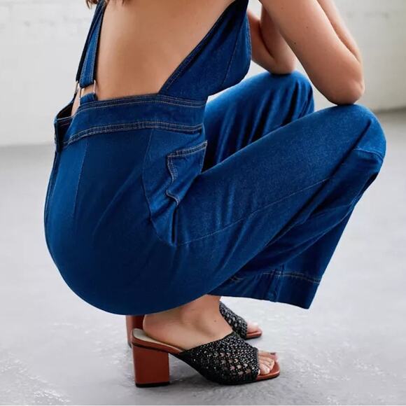 Anthropologie x Intentionally Blank Black Roll Woven Heeled Mules 8 - Picture 2 of 9